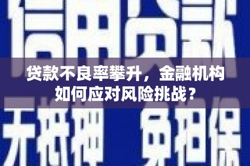 青岛贷款不良率攀升，金融机构如何应对风险挑战？
