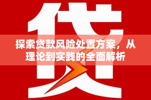 青岛探索贷款风险处置方案，从理论到实践的全面解析