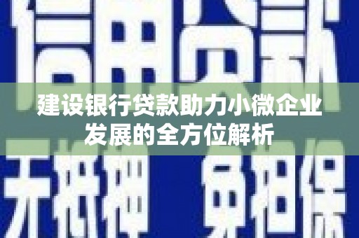 青岛建设银行贷款助力小微企业发展的全方位解析
